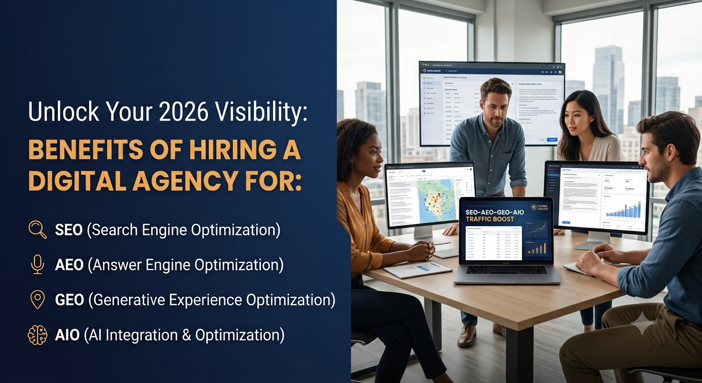 Benefits of Hiring a Digital Agency for SEO, AEO, GEO & AIO in 2026